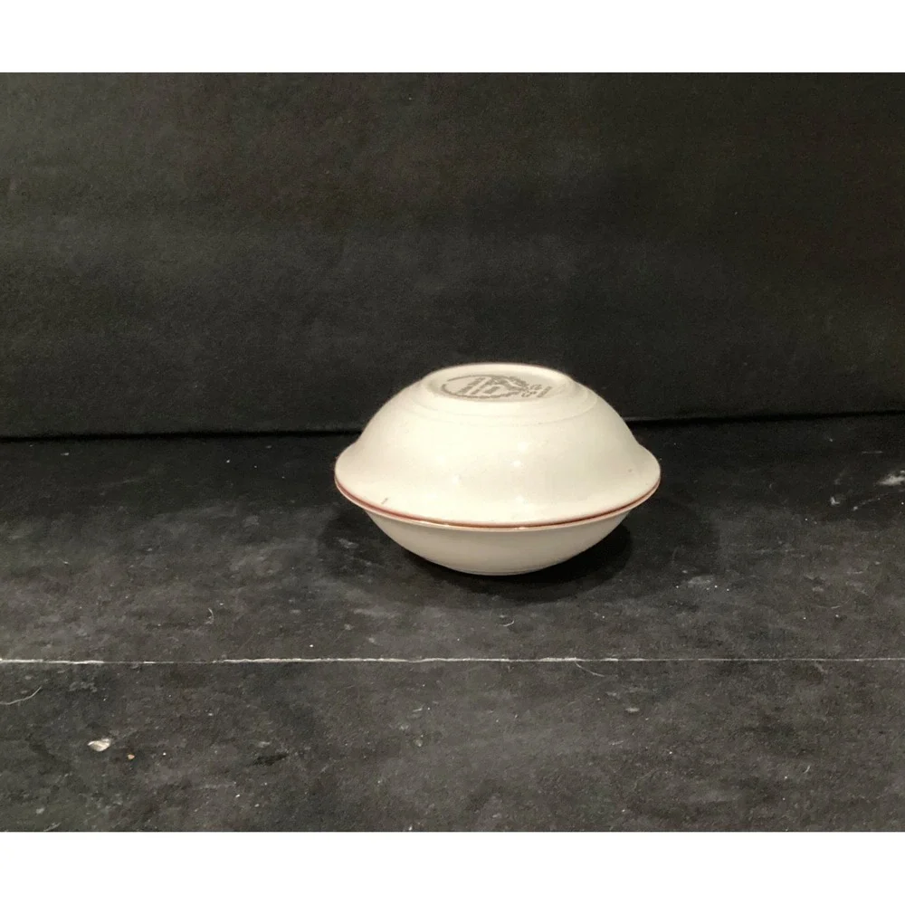 Lifetime China Co Burgundy w White Magnolia Semi-Vitrous 2 Dessert Berry Bowls